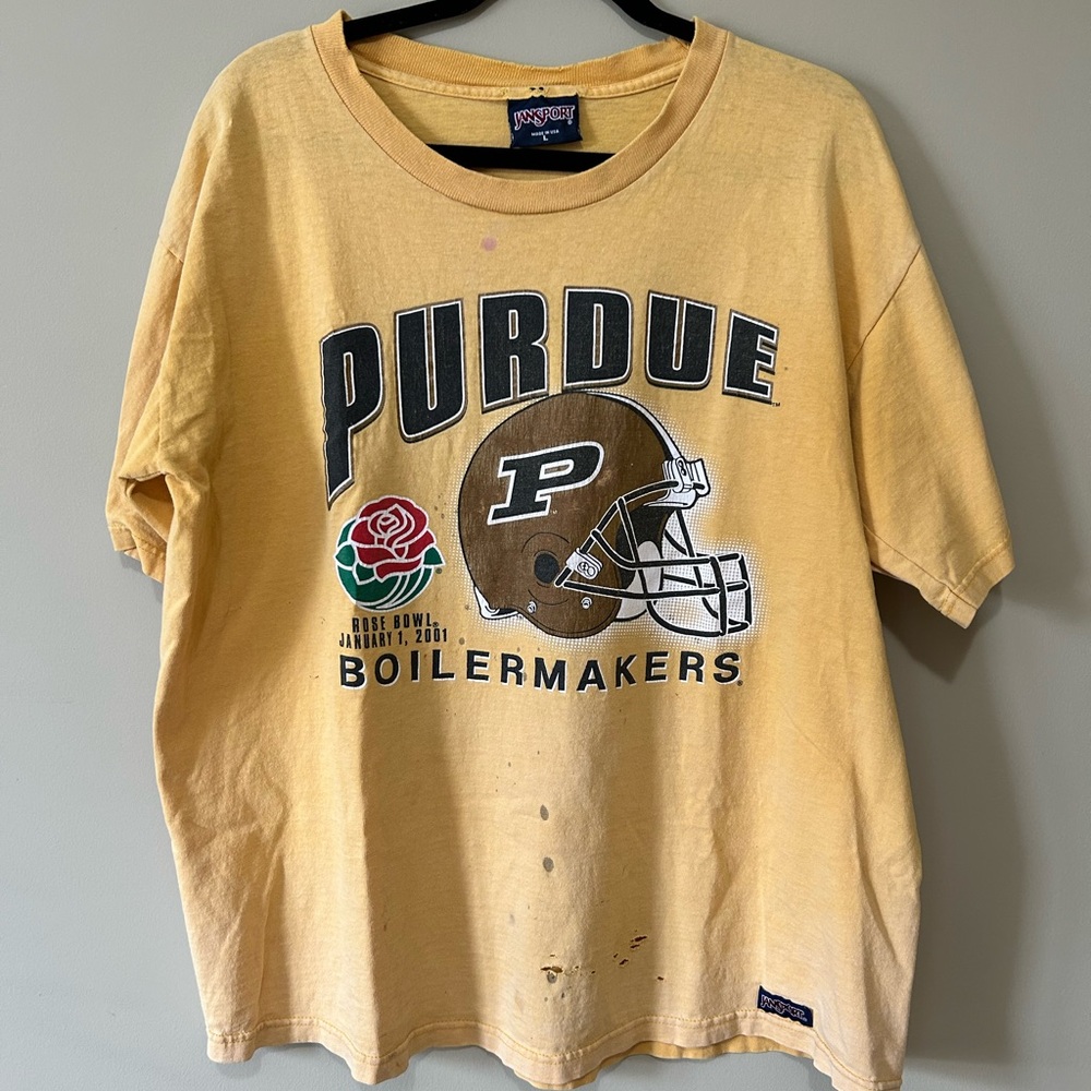 Vintage 2001 Purdue Boilermakers Rose Bowl Graphic T-Shirt - Size L